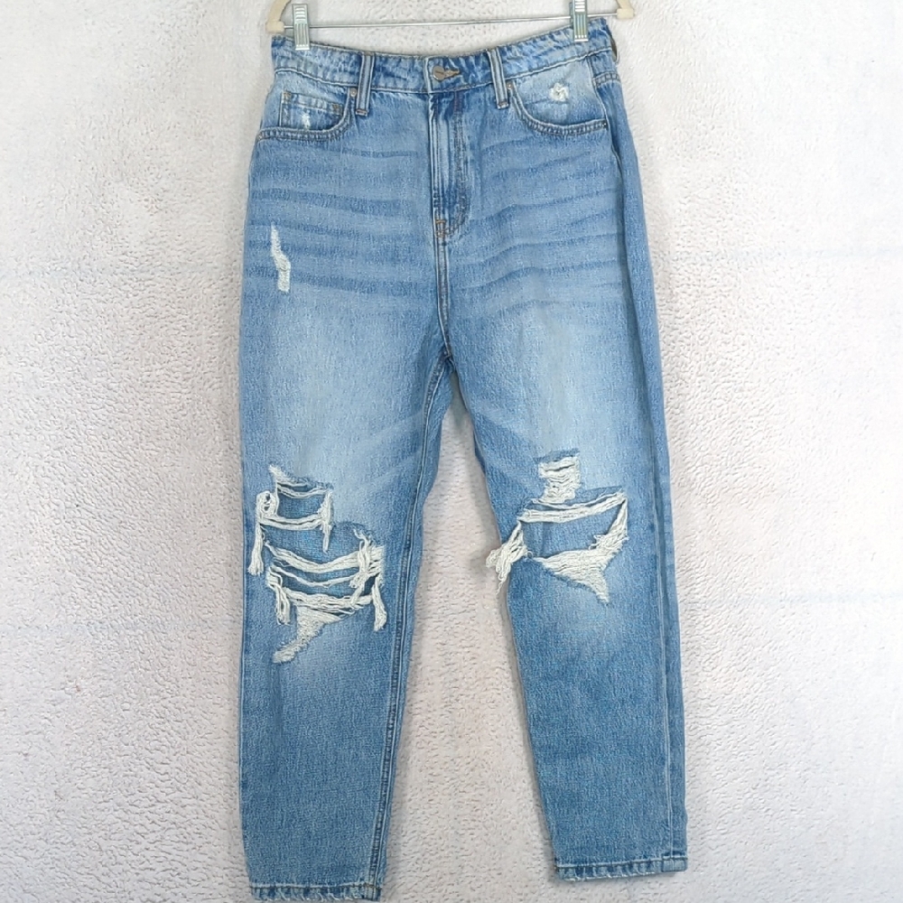 CEROS Women's Distressed High Rise Dad‎ Jeans Waist 30